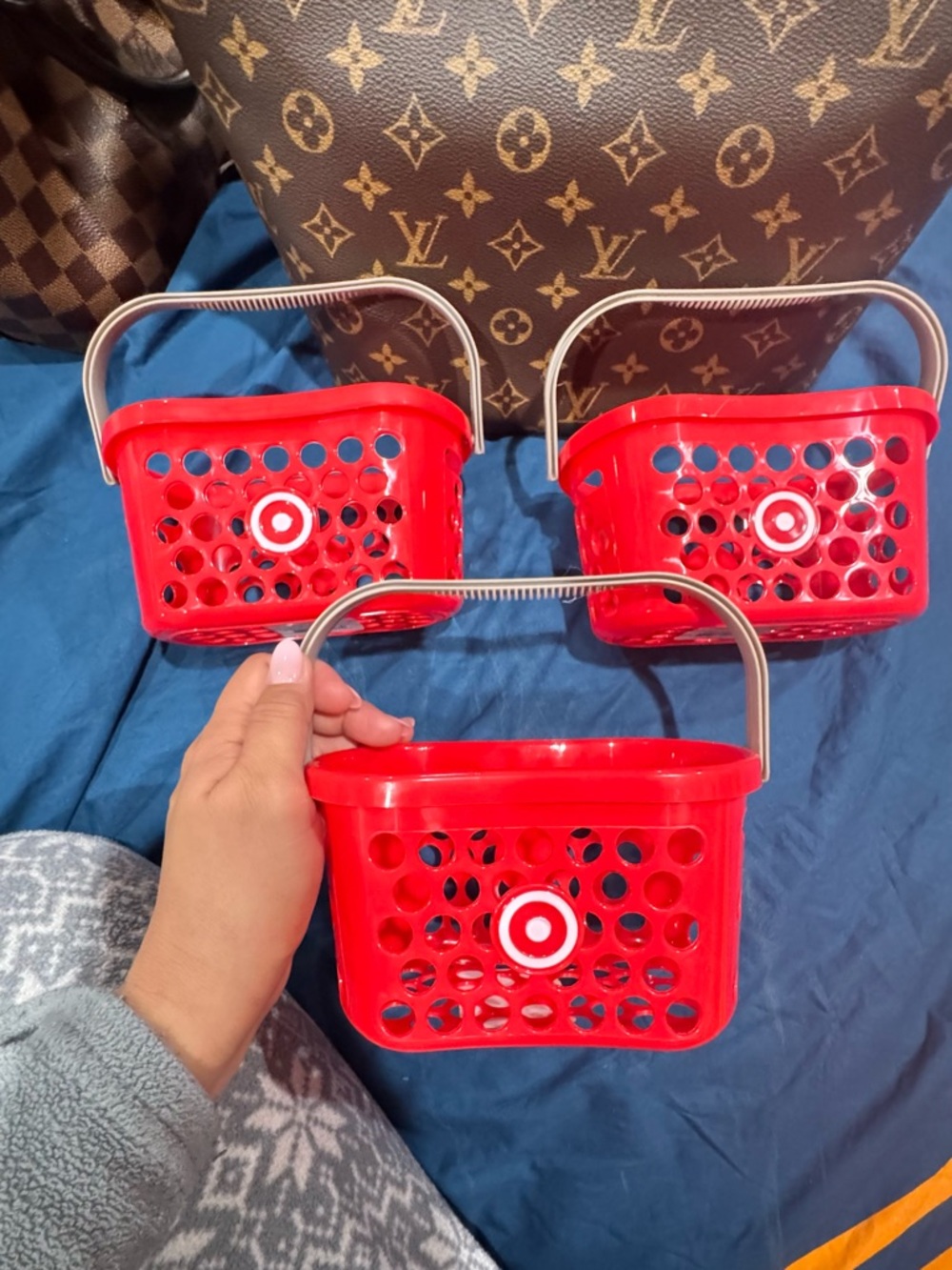 Target Red Mini Basket Trio with Silver Handles
